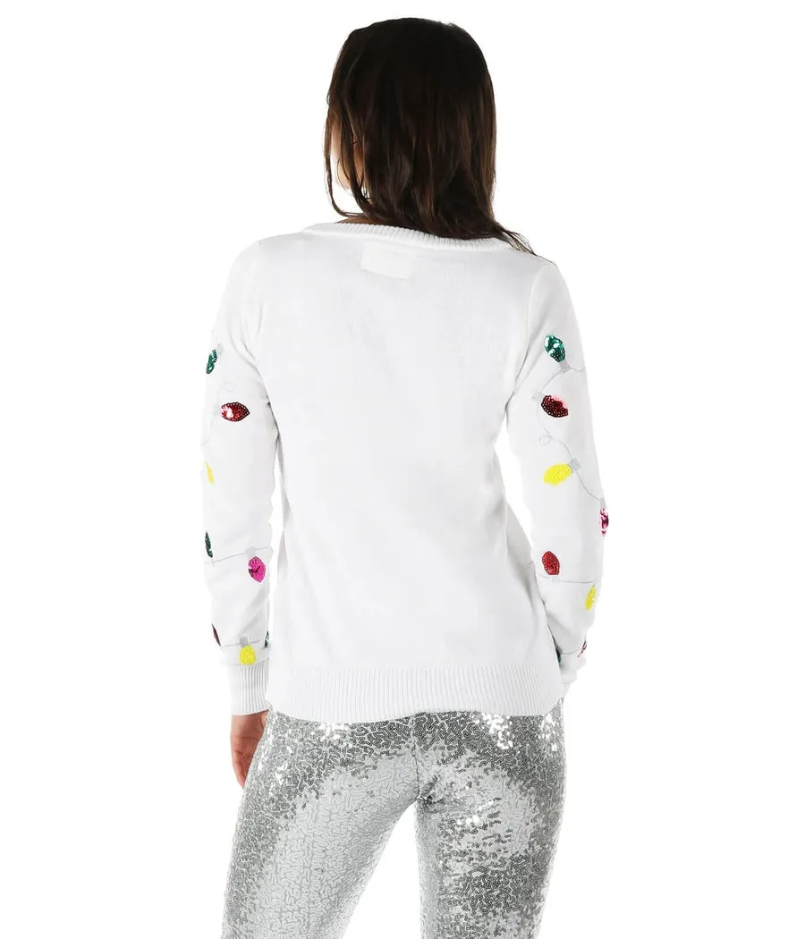 Women's Sequin Lights Ugly Christmas Sweater sold by Tipsy Elves product image thumbnail 3