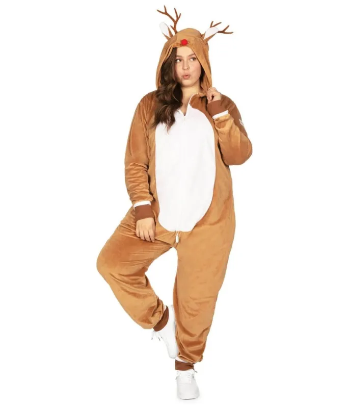 Women's Rudolph Plus Size Jumpsuit sold by Tipsy Elves