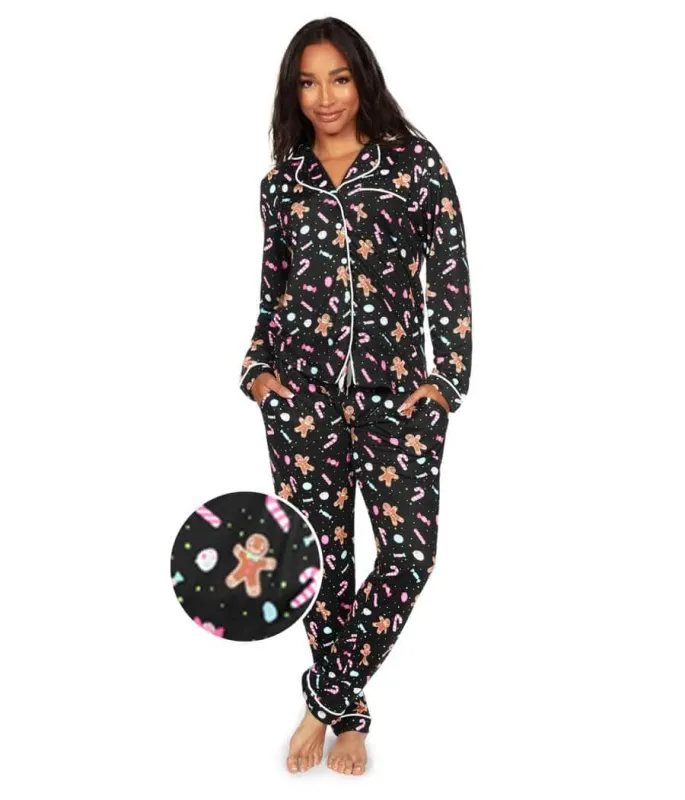 Women's Seasonal Sweets Lapel Pajama Set sold by Tipsy Elves
