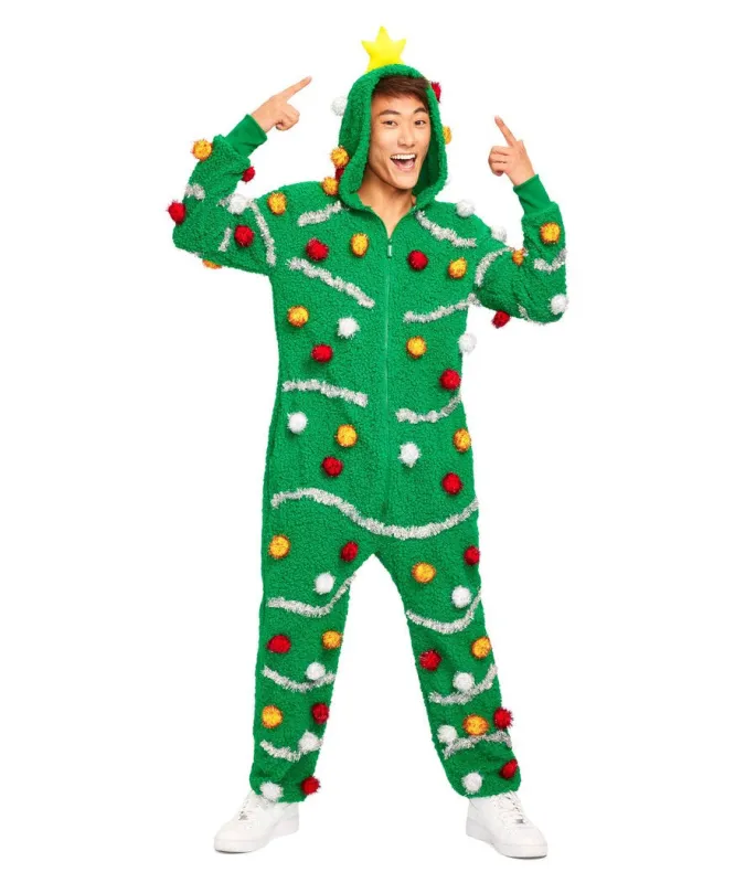 Men's Oh Christmas Tree Jumpsuit sold by Tipsy Elves