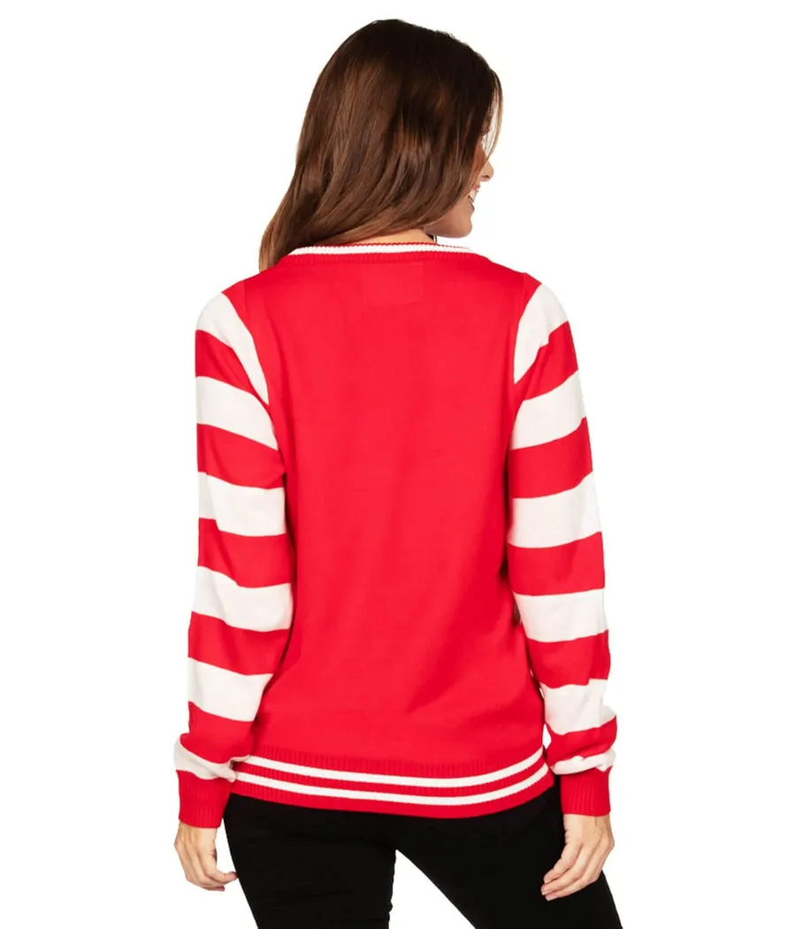 Women's Santa's Close Up Ugly Christmas Sweater sold by Tipsy Elves product image thumbnail 2