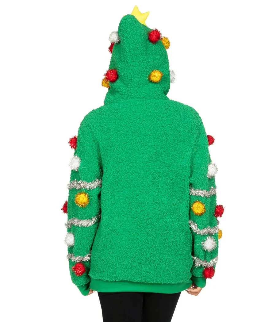 Women's Oh Christmas Tree Hooded Ugly Christmas Sweater sold by Tipsy Elves product image thumbnail 3