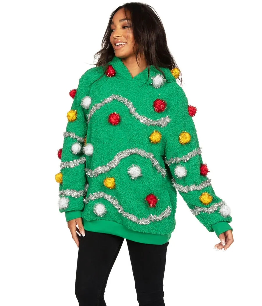 Women's Oh Christmas Tree Hooded Ugly Christmas Sweater sold by Tipsy Elves product image thumbnail 2