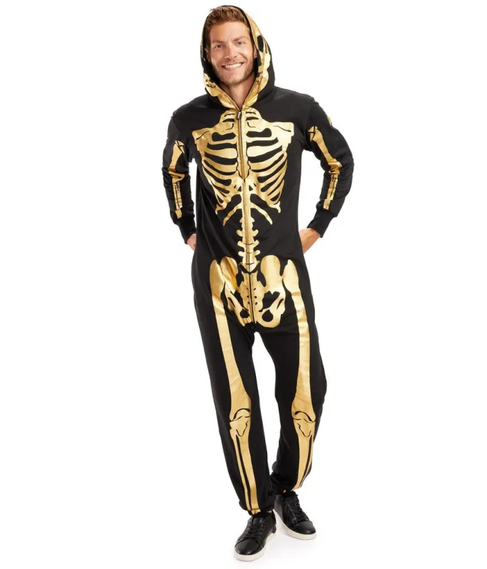 Men's Gold Skeleton Costume sold by Tipsy Elves