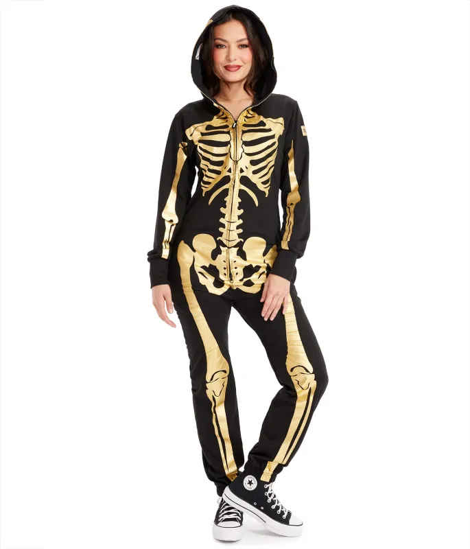 Women's Gold Skeleton Costume sold by Tipsy Elves