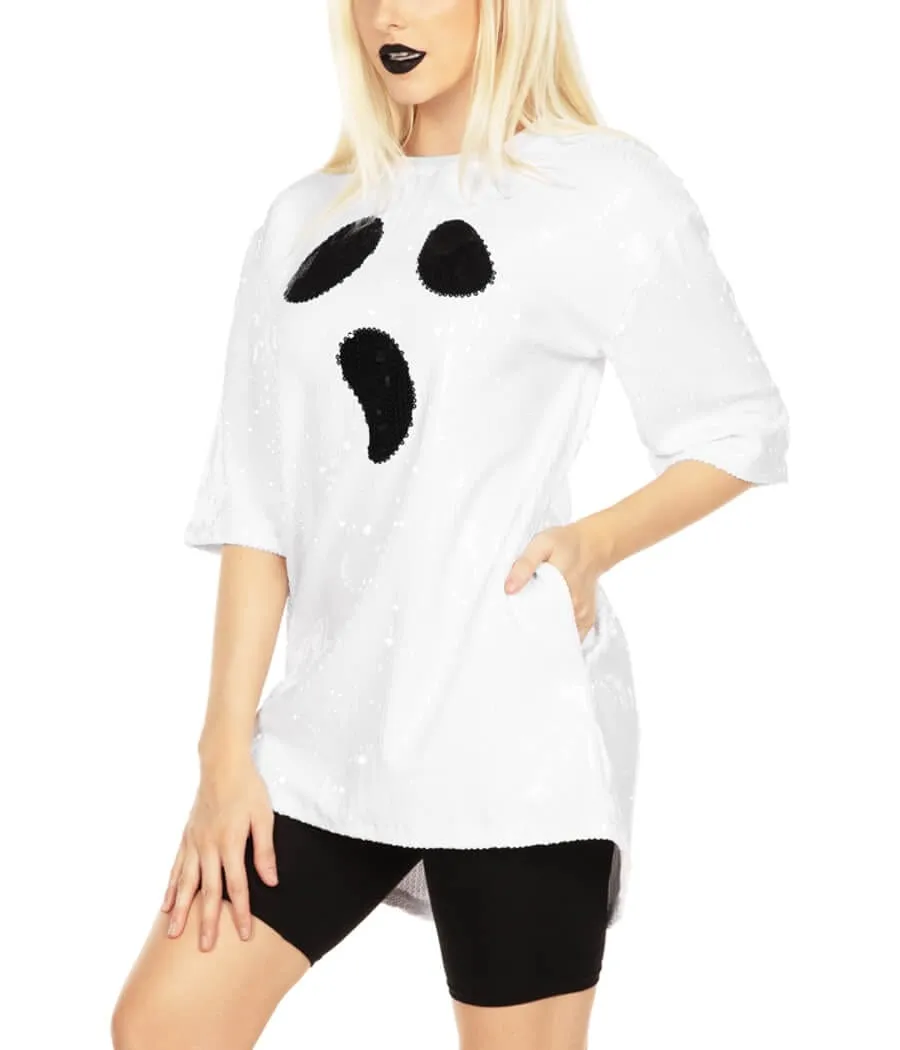 Sequined Ghost Costume Dress sold by Tipsy Elves product image thumbnail 4