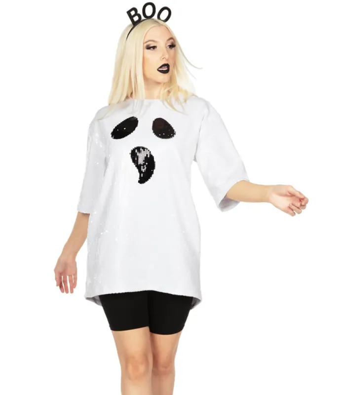 Sequined Ghost Costume Dress made by Tipsy Elves