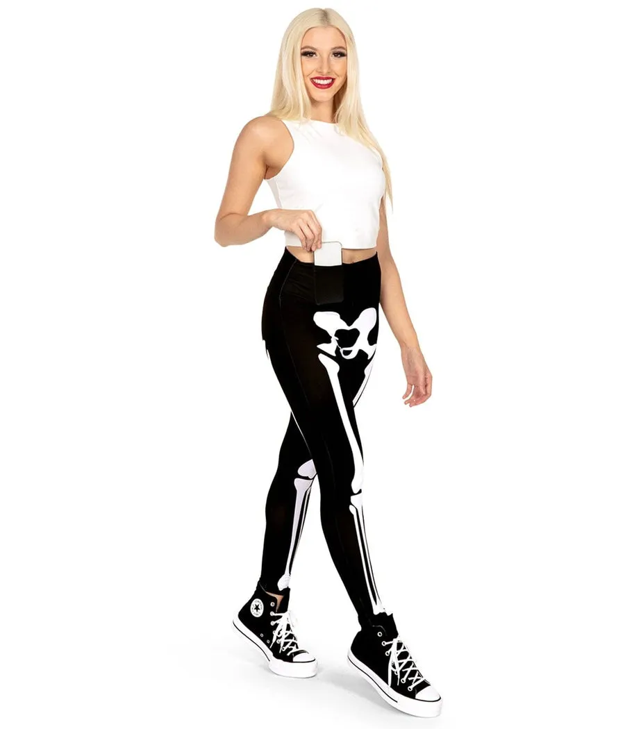 Skeleton High Waisted Leggings sold by Tipsy Elves product image thumbnail 3
