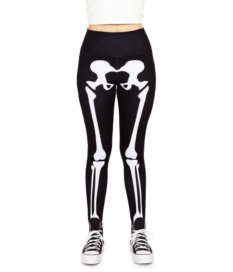 Skeleton High Waisted Leggings sold by Tipsy Elves product image thumbnail 4