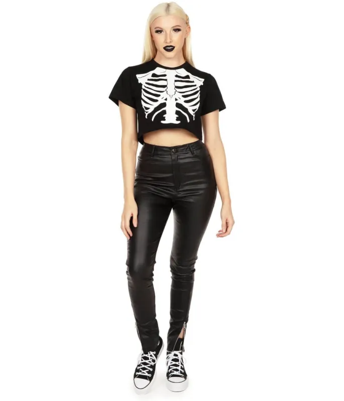 Women's Skeleton Crop Top sold by Tipsy Elves