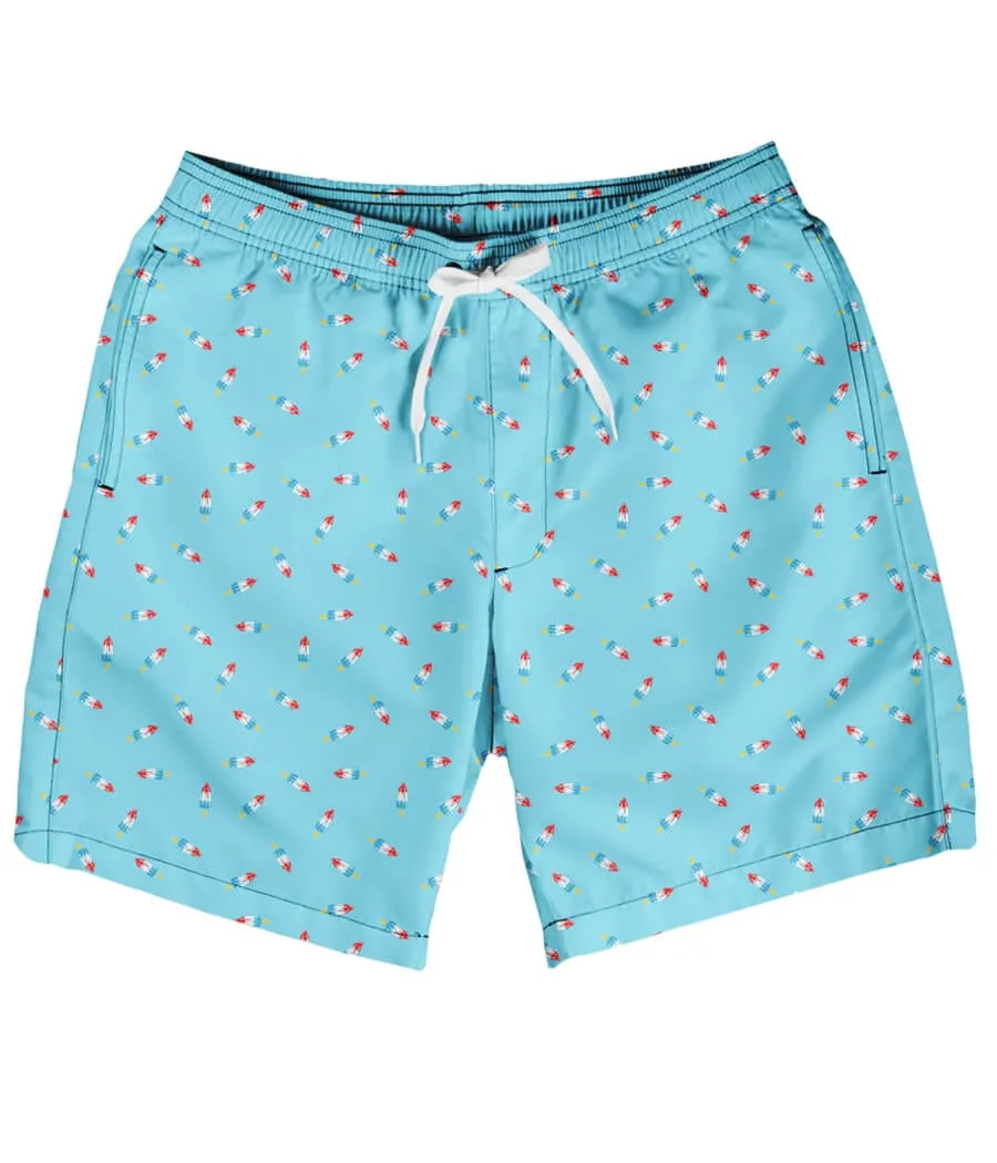 Patriotic Pops Stretch Swim Trunks - 7.5" Inseam sold by Tipsy Elves product image thumbnail 5