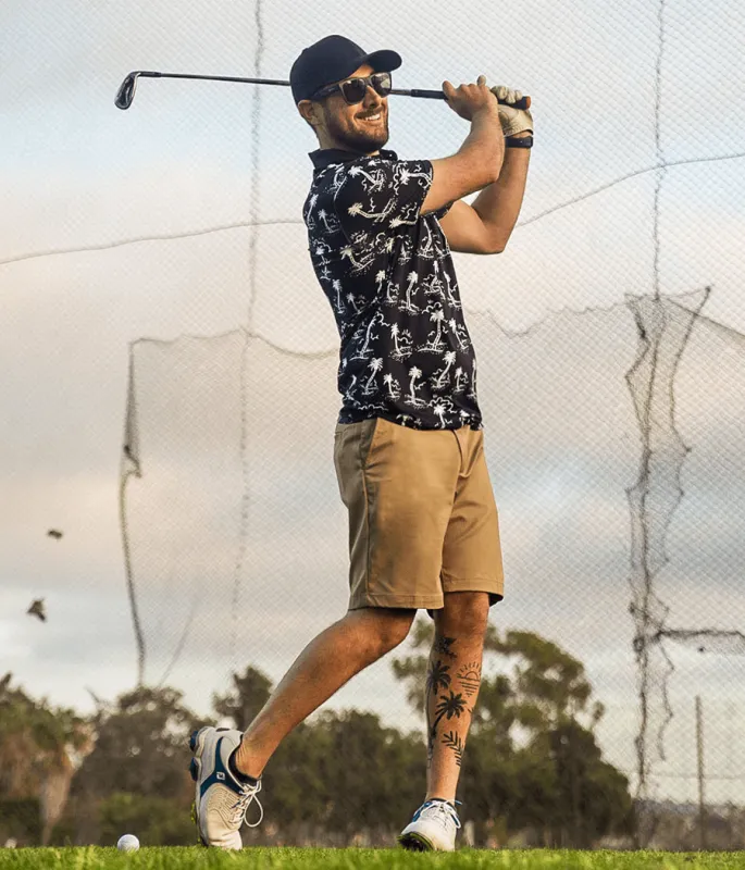 Men's Monochrome Moonlight Golf Polo made by Tipsy Elves