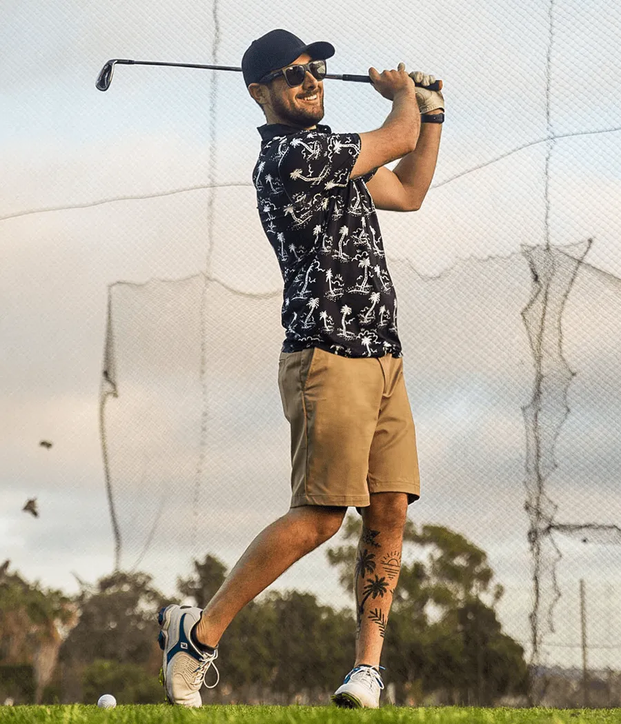 Men's Monochrome Moonlight Golf Polo sold by Tipsy Elves