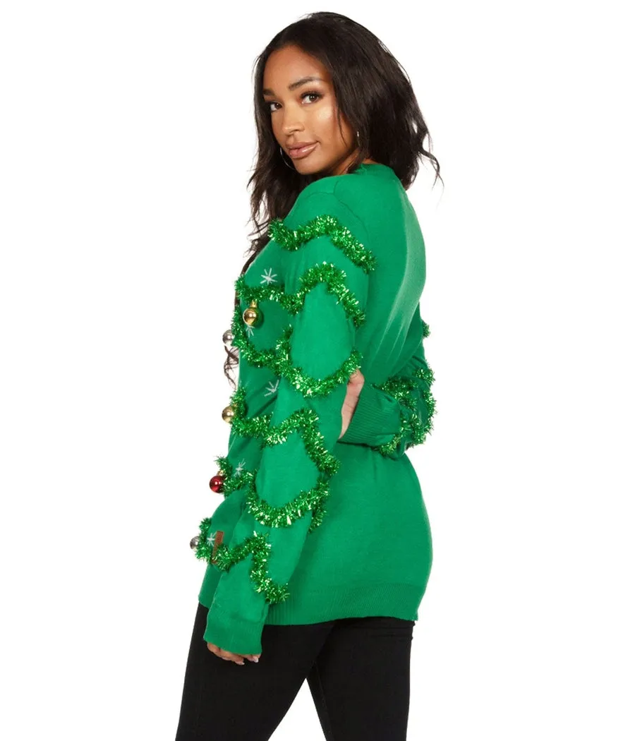 Women's Gaudy Garland Oversized Christmas Sweater sold by Tipsy Elves product image thumbnail 2