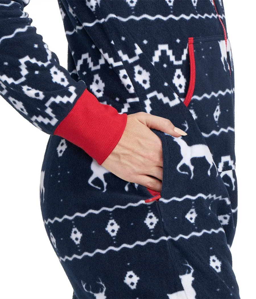 Women's Blue Reindeer Jumpsuit sold by Tipsy Elves product image thumbnail 4