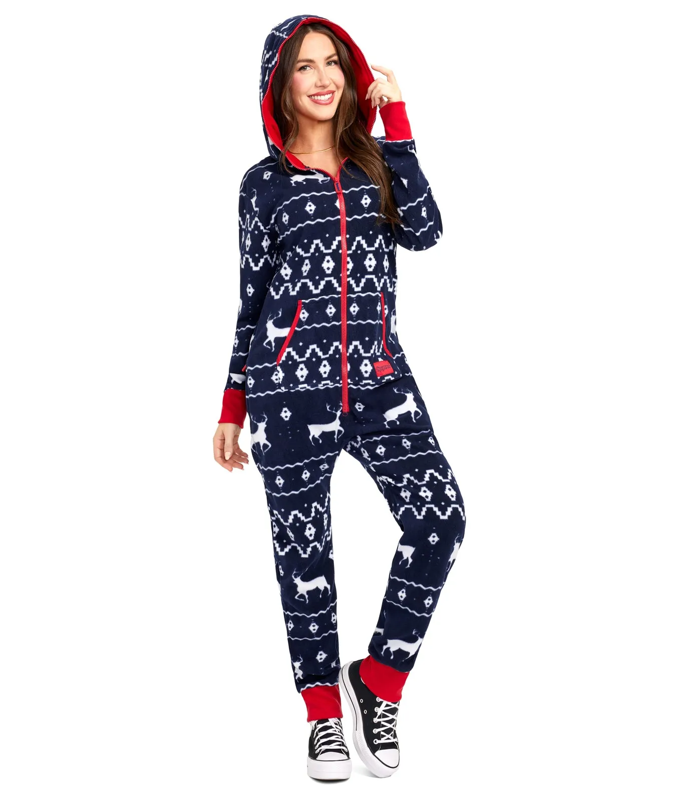 Women's Blue Reindeer Jumpsuit sold by Tipsy Elves