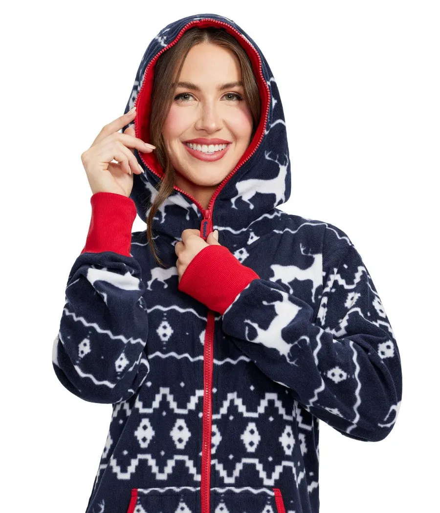 Women's Blue Reindeer Jumpsuit sold by Tipsy Elves product image thumbnail 2