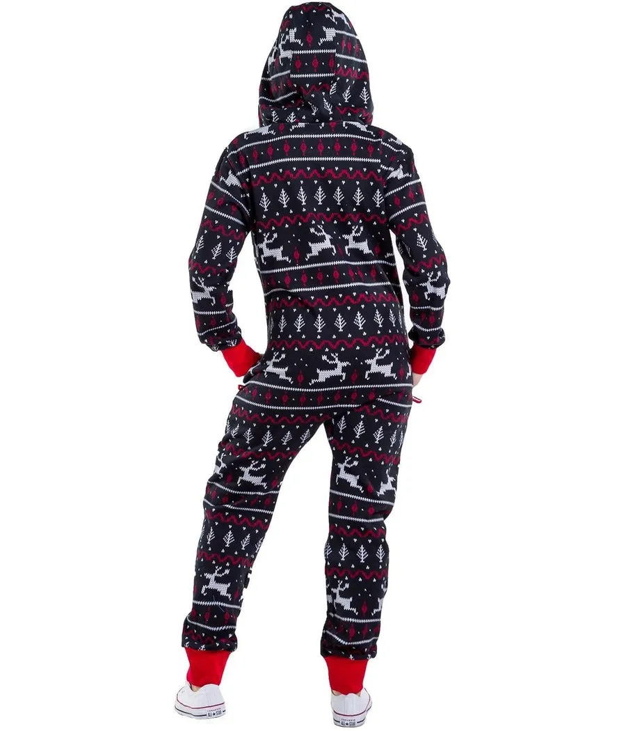 Women's Black and Red Fair Isle Jumpsuit sold by Tipsy Elves product image thumbnail 2