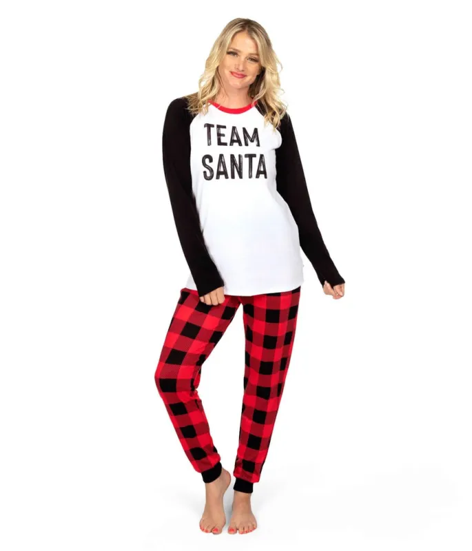Women's Team Santa Crew Neck Pajama Set sold by Tipsy Elves