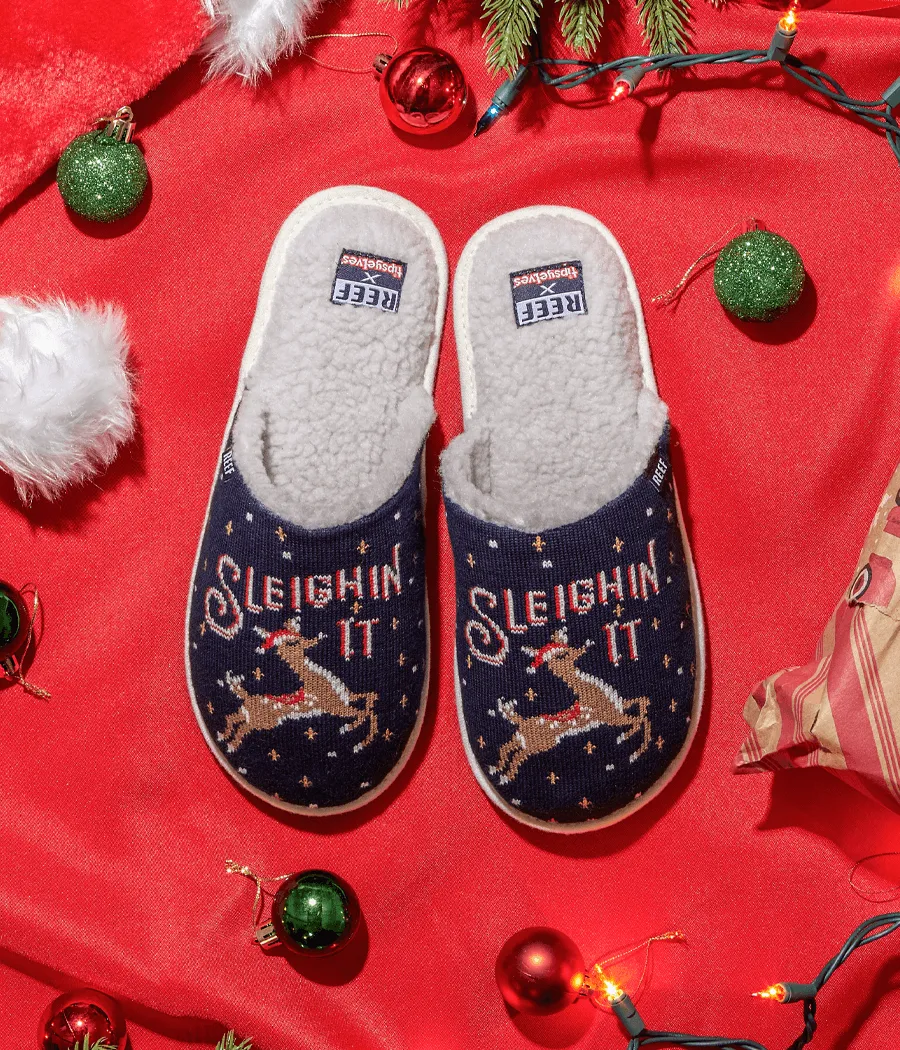 Women's Sleighin' It Reef Slippers sold by Tipsy Elves product image thumbnail 2