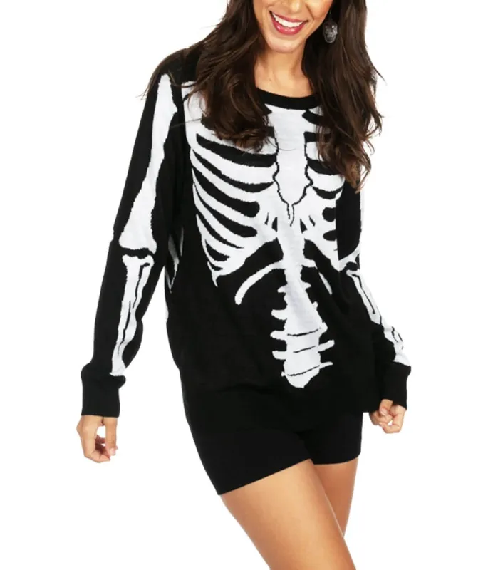 Women's Skeleton Sweater made by Tipsy Elves