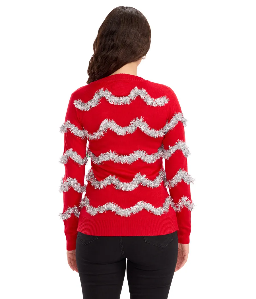 Women's Tinsel Ugly Christmas Cardigan Sweater sold by Tipsy Elves product image thumbnail 2