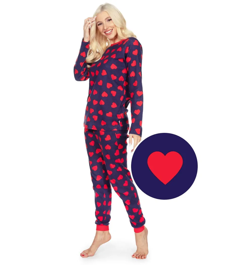 Women's Hearts on Fire Pajama Set sold by Tipsy Elves