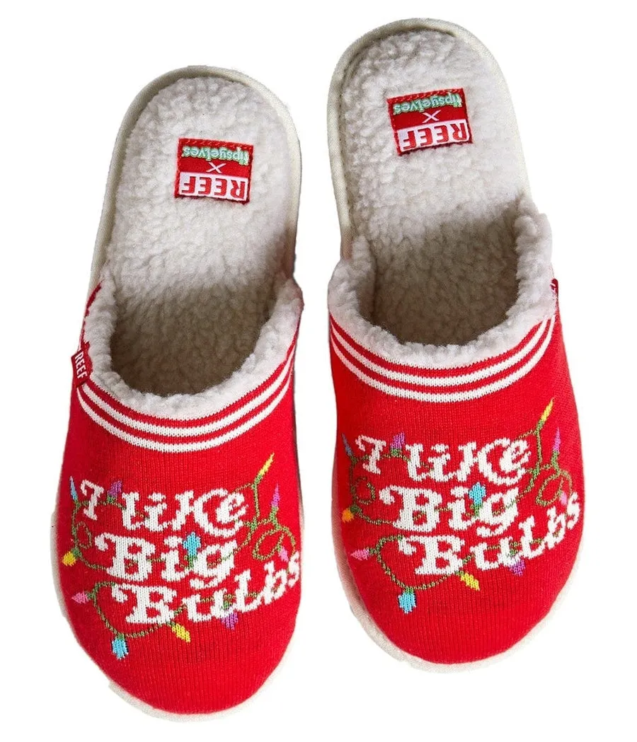 Women's I Like Big Bulbs Reef Slippers sold by Tipsy Elves