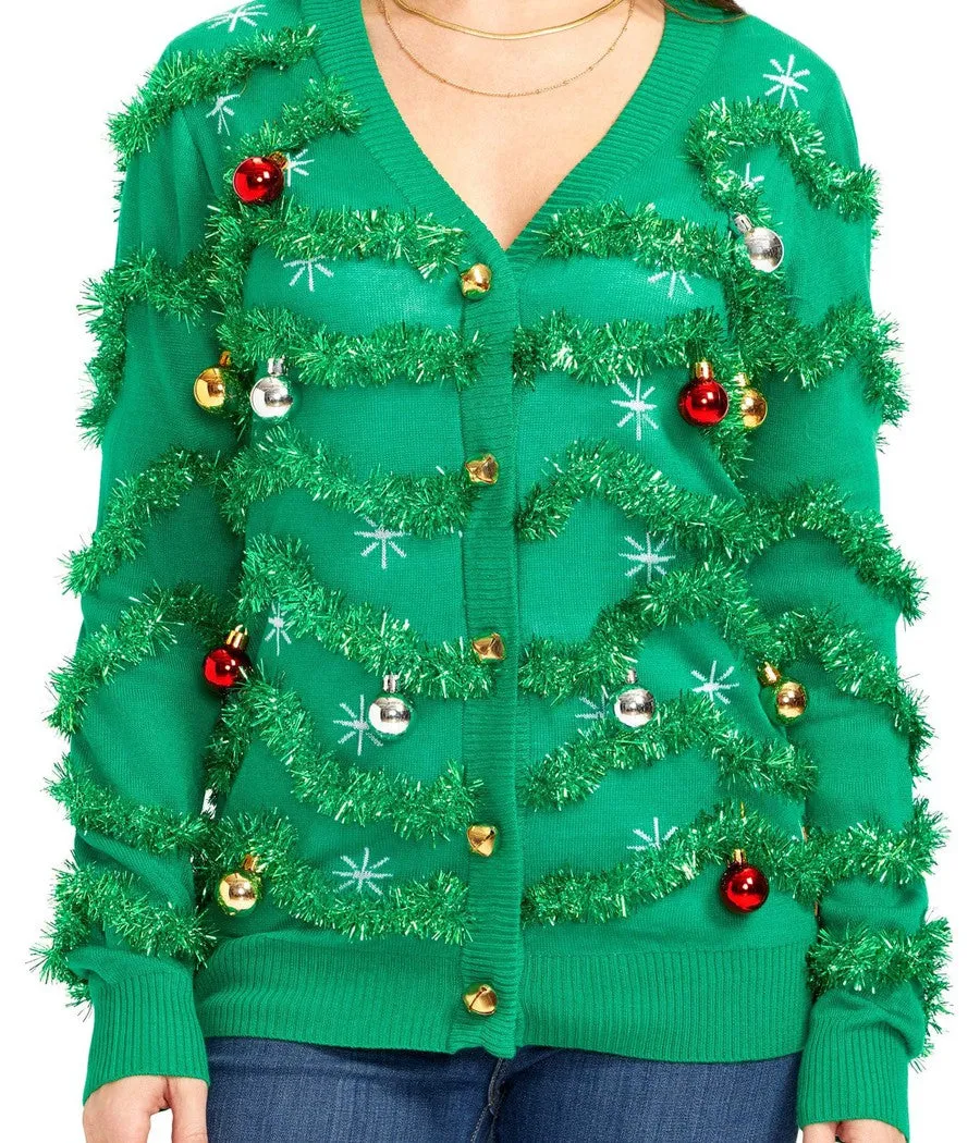 Women's Gaudy Garland Ugly Christmas Cardigan Sweater sold by Tipsy Elves product image thumbnail 4