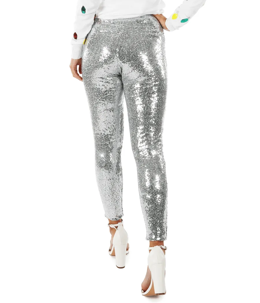 Silver Sequin High Waisted Leggings sold by Tipsy Elves product image thumbnail 2