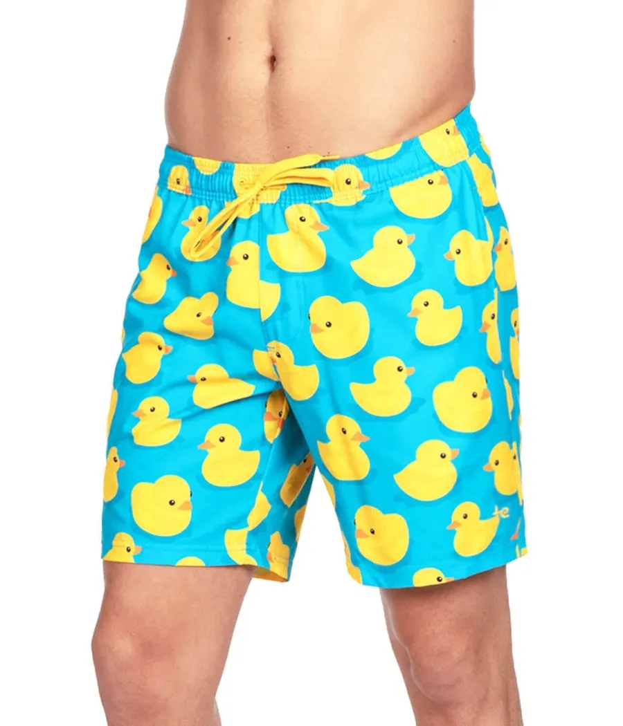Rubber Ducky Stretch Swim Trunks - 7.5" Inseam sold by Tipsy Elves product image thumbnail 4