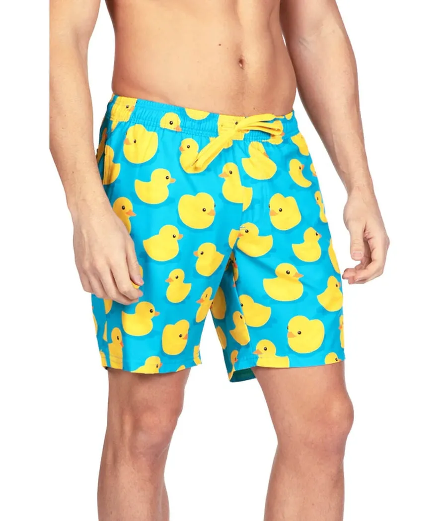 Rubber Ducky Stretch Swim Trunks - 7.5" Inseam sold by Tipsy Elves product image thumbnail 3