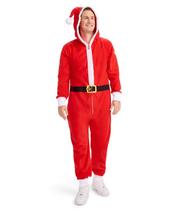 Men's Santa Jumpsuit With Fur sold by Tipsy Elves