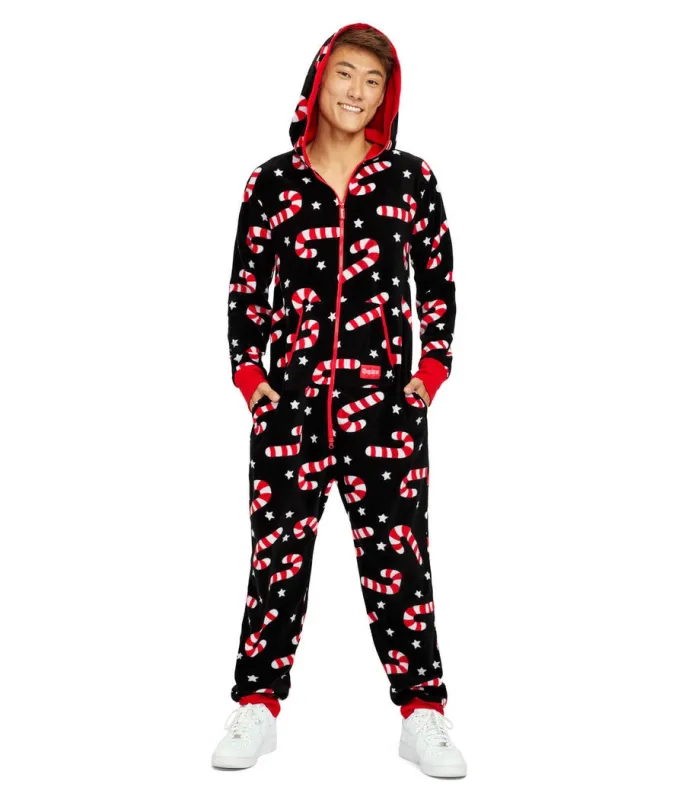 Men's Candy Cane Lane Jumpsuit sold by Tipsy Elves