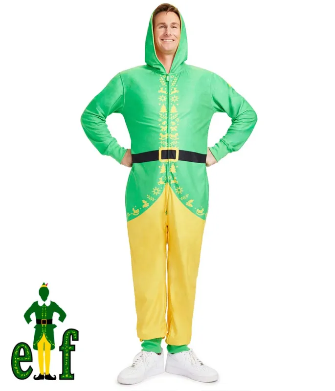 Men's Buddy the Elf Jumpsuit sold by Tipsy Elves