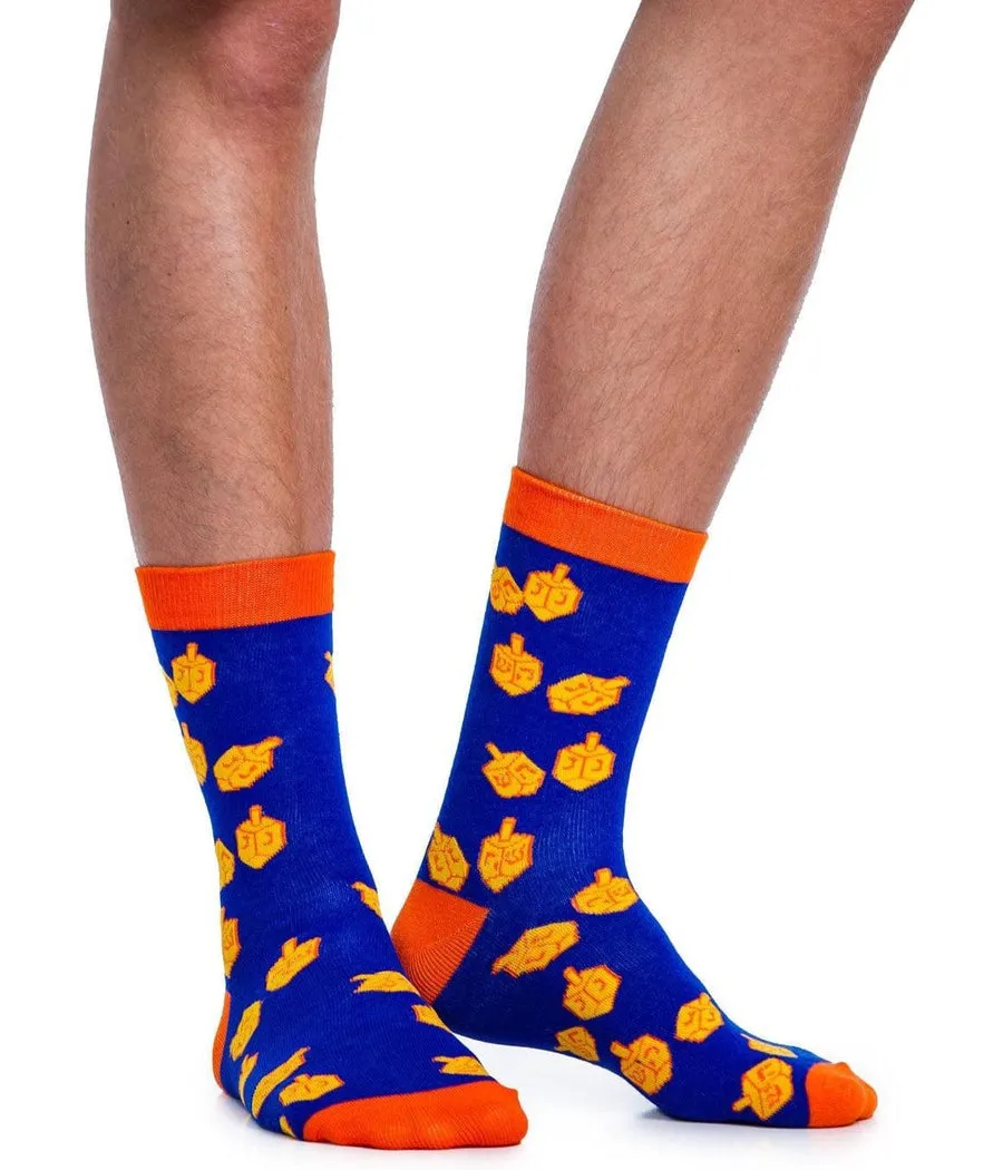 Men's Jewish Dreidel Socks (Fits Sizes 8-11M) sold by Tipsy Elves
