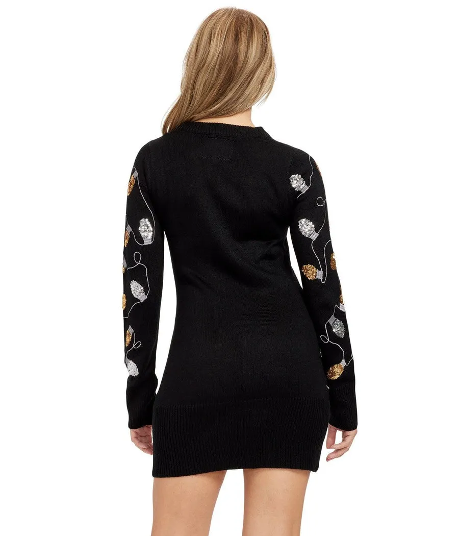 Women's Christmas Light Strand Sequin Sweater Dress sold by Tipsy Elves product image thumbnail 5
