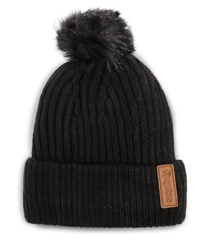 Black Pom Beanie sold by Tipsy Elves