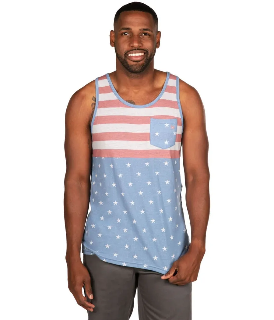 Men's Faded Flag Tank Top sold by Tipsy Elves product image thumbnail 2