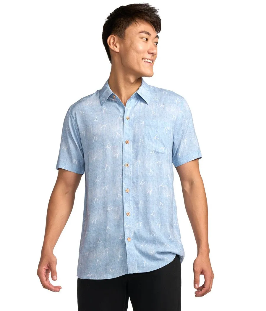 Men's Wishbone Thinking Button Down Shirt sold by Tipsy Elves product image thumbnail 2