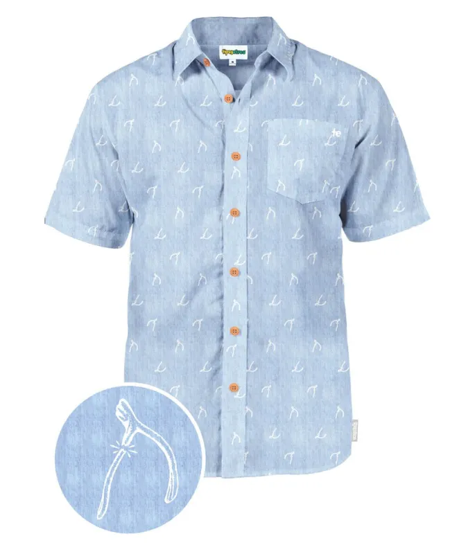 Men's Wishbone Thinking Button Down Shirt made by Tipsy Elves