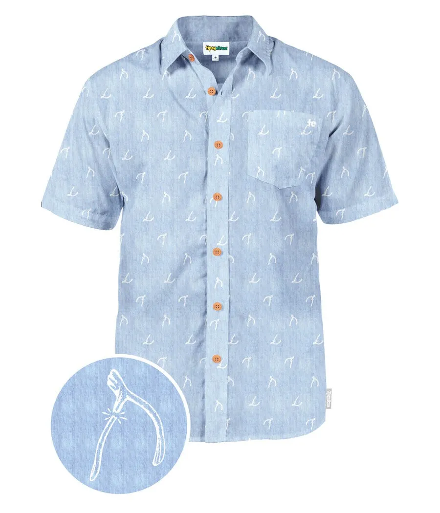 Men's Wishbone Thinking Button Down Shirt sold by Tipsy Elves