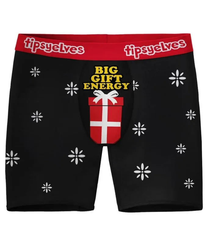 Men's Big Gift Energy Boxer Briefs sold by Tipsy Elves