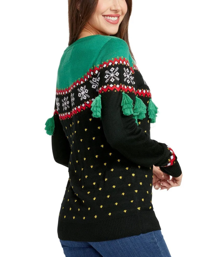 Women's Christmas Tree Tassel Ugly Christmas Sweater sold by Tipsy Elves product image thumbnail 3