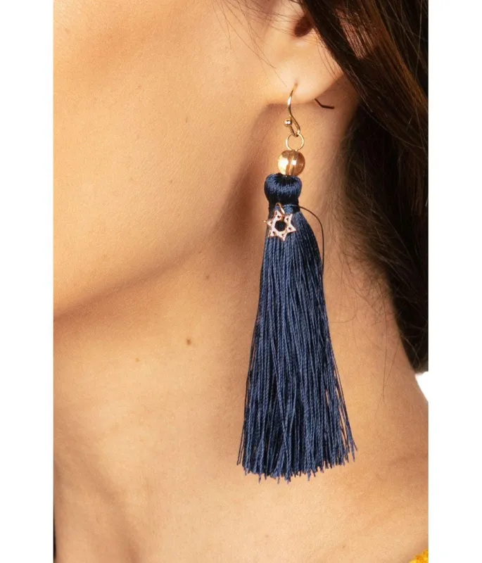 Blue Hanukkah Earrings made by Tipsy Elves