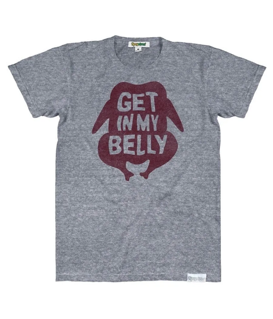 Men's Get In My Belly Tee sold by Tipsy Elves