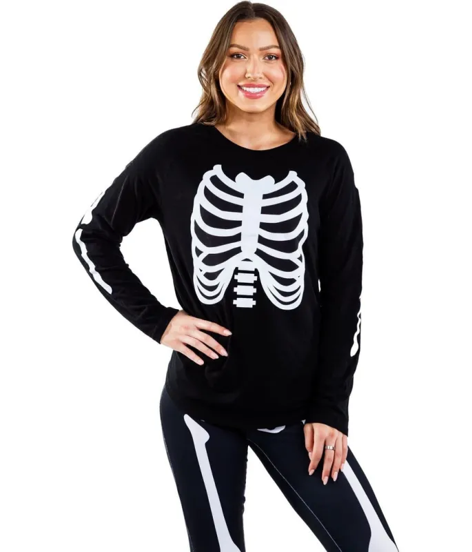 Women's Long Sleeve Skeleton Shirt sold by Tipsy Elves