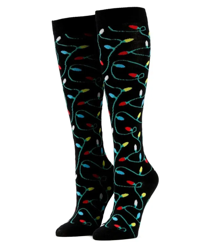 Women's String of Lights Socks (Fits Sizes 6-11W) made by Tipsy Elves