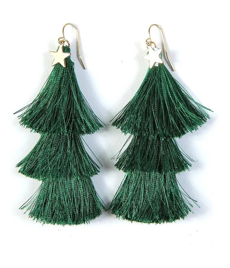 Christmas Tree Tassel Earrings sold by Tipsy Elves