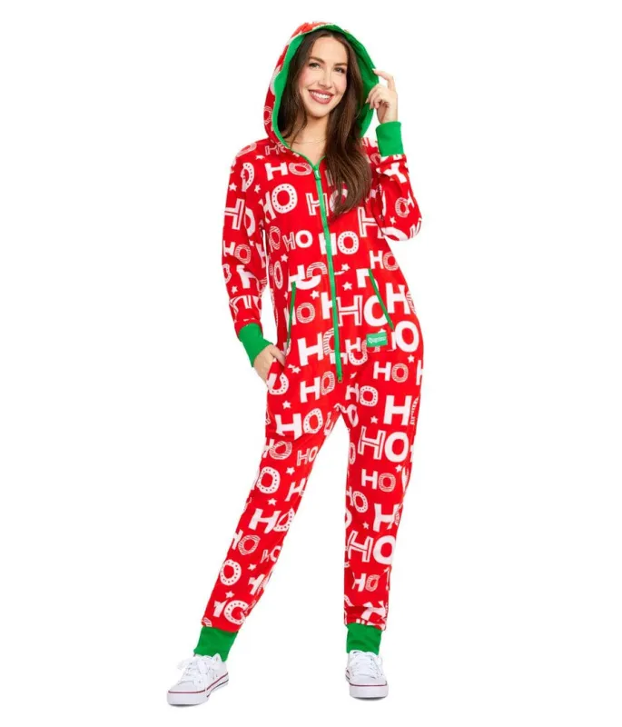 Women's Ho Ho Ho Jumpsuit sold by Tipsy Elves